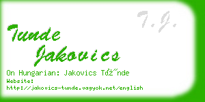 tunde jakovics business card
